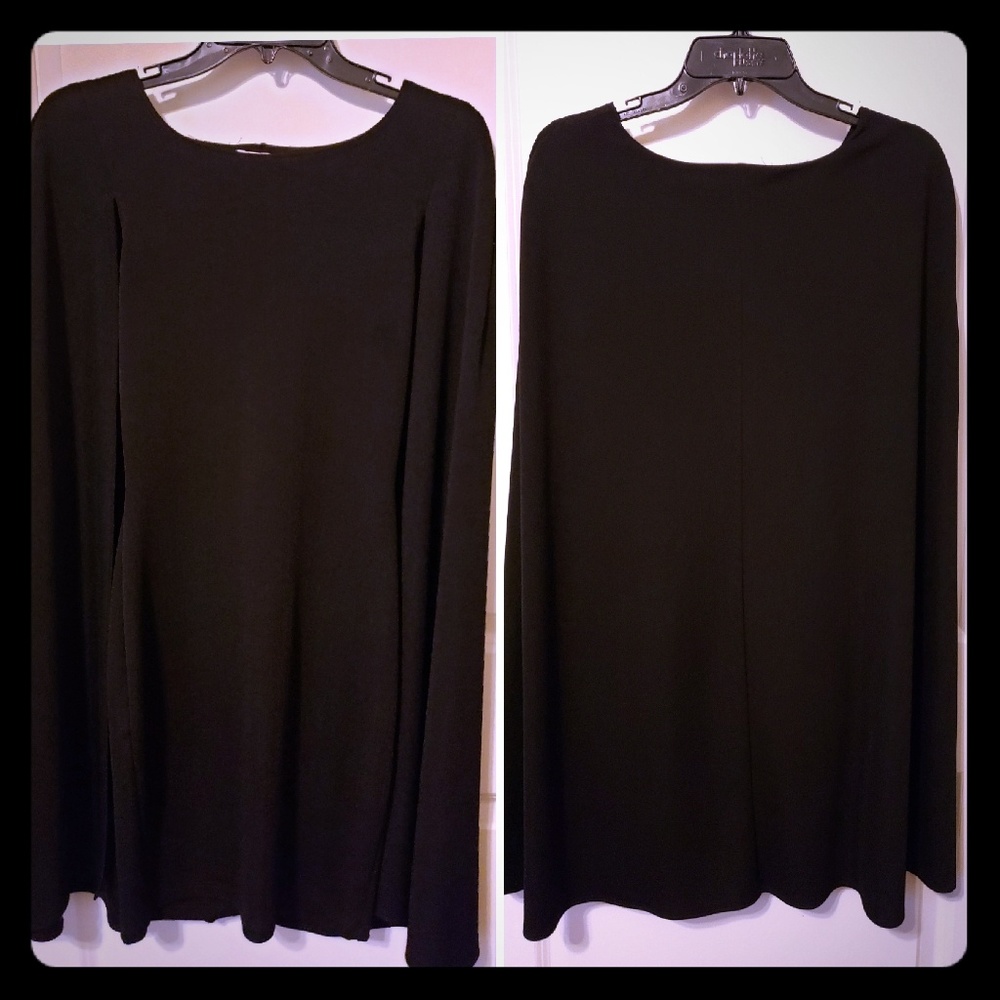 Black Caped Body Con Dress